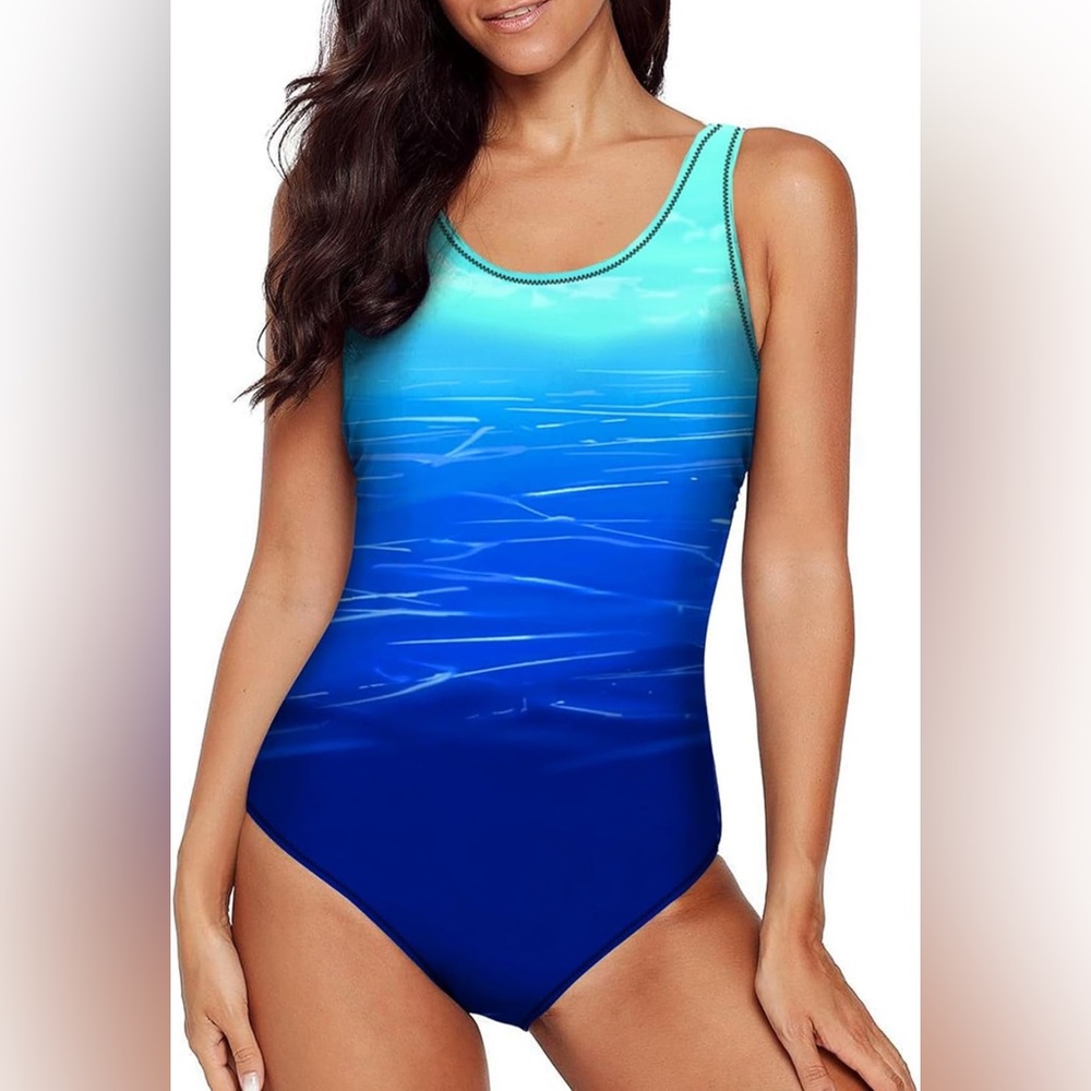Gradient Blue Women's Athletic Swimsuit Size L
* Brand New *